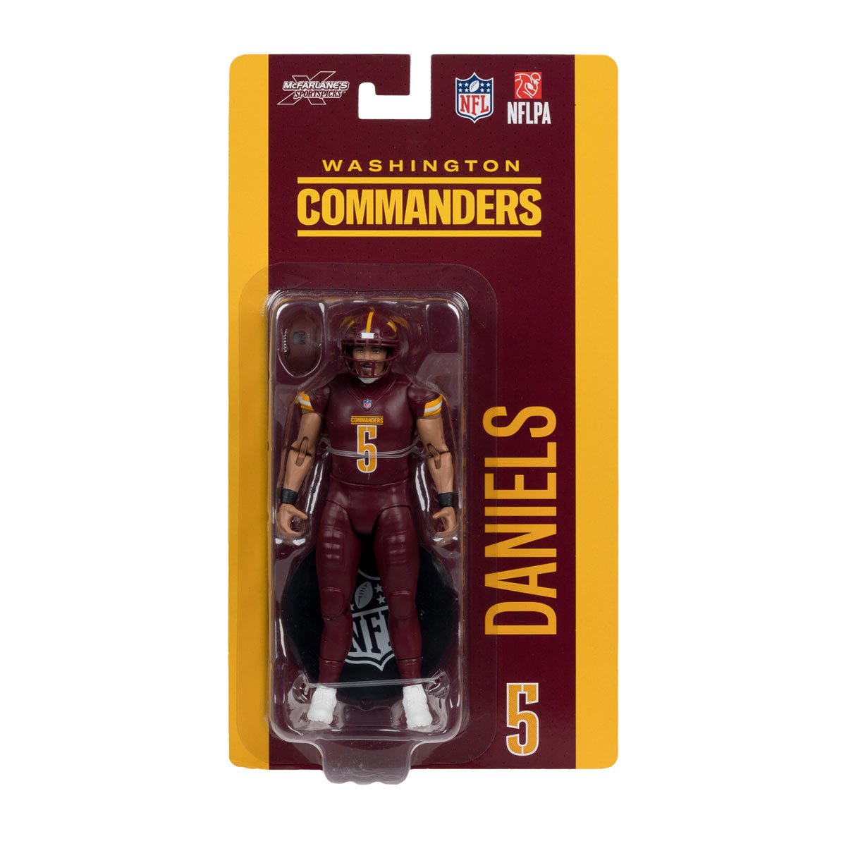 NFL McFarlane's SportsPicks Wave 2 Washington Commanders Jayden Daniels 6-Inch Action Figure — Jayden Daniels Commanders SportsPicks Wave 2 figure, front packaging