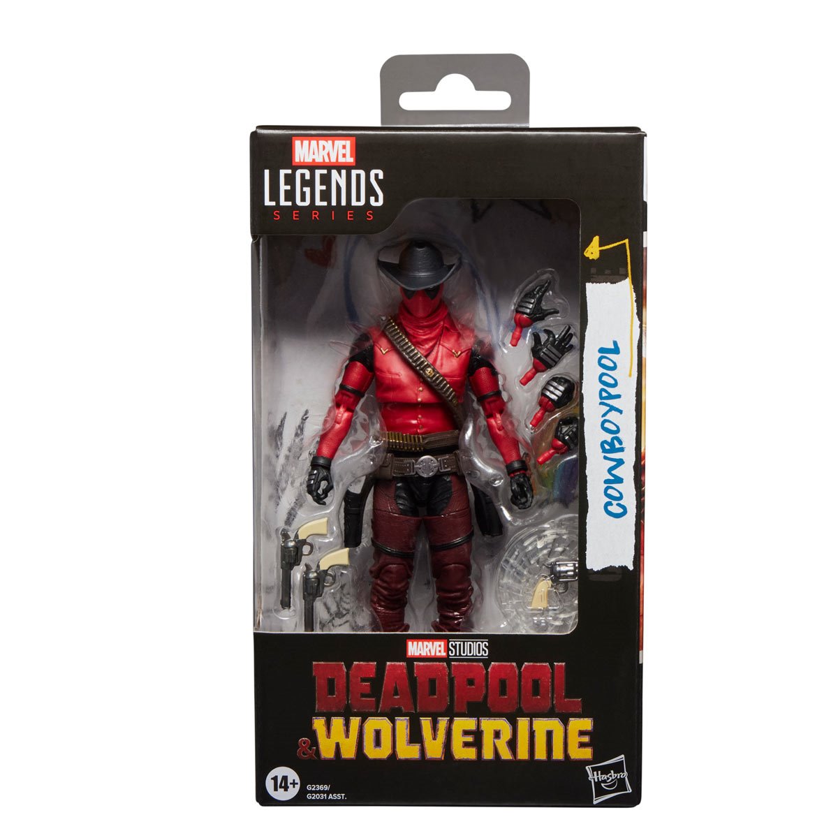 Deadpool & Wolverine Marvel Legends Cowboypool 6-Inch Action Figure — front window-box packaging