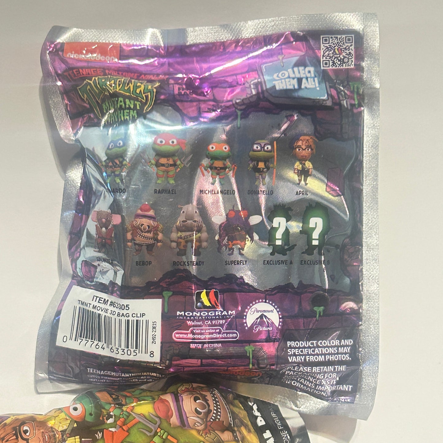 TMNT Mutnat Mayhem Figural Bag Clip X5 Pieces New Random Monogram Turtles Myster