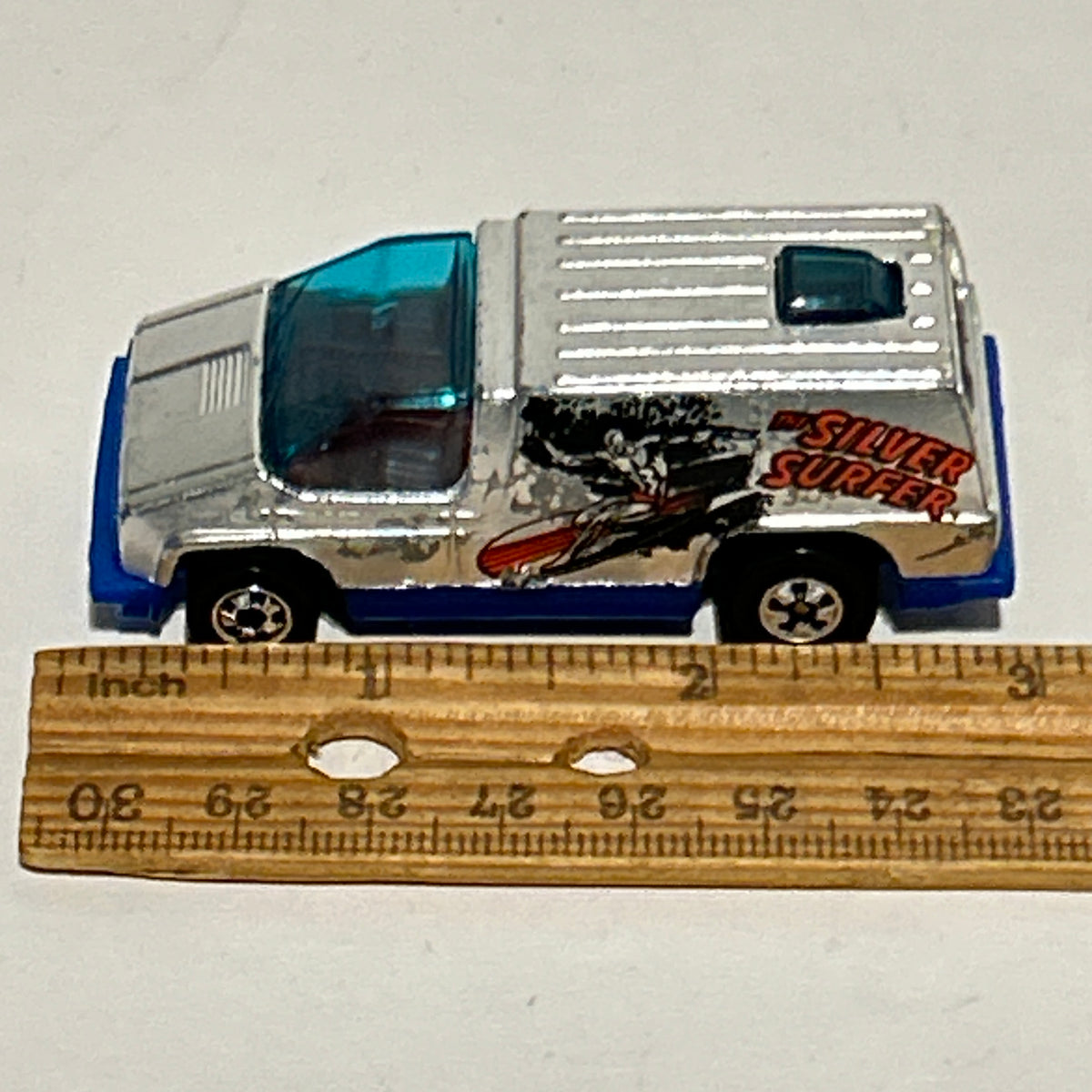 Hot Wheels 1:64 Chrome Silver Surfer Beach Blaster Van w/Black Walls 1978 Vintag