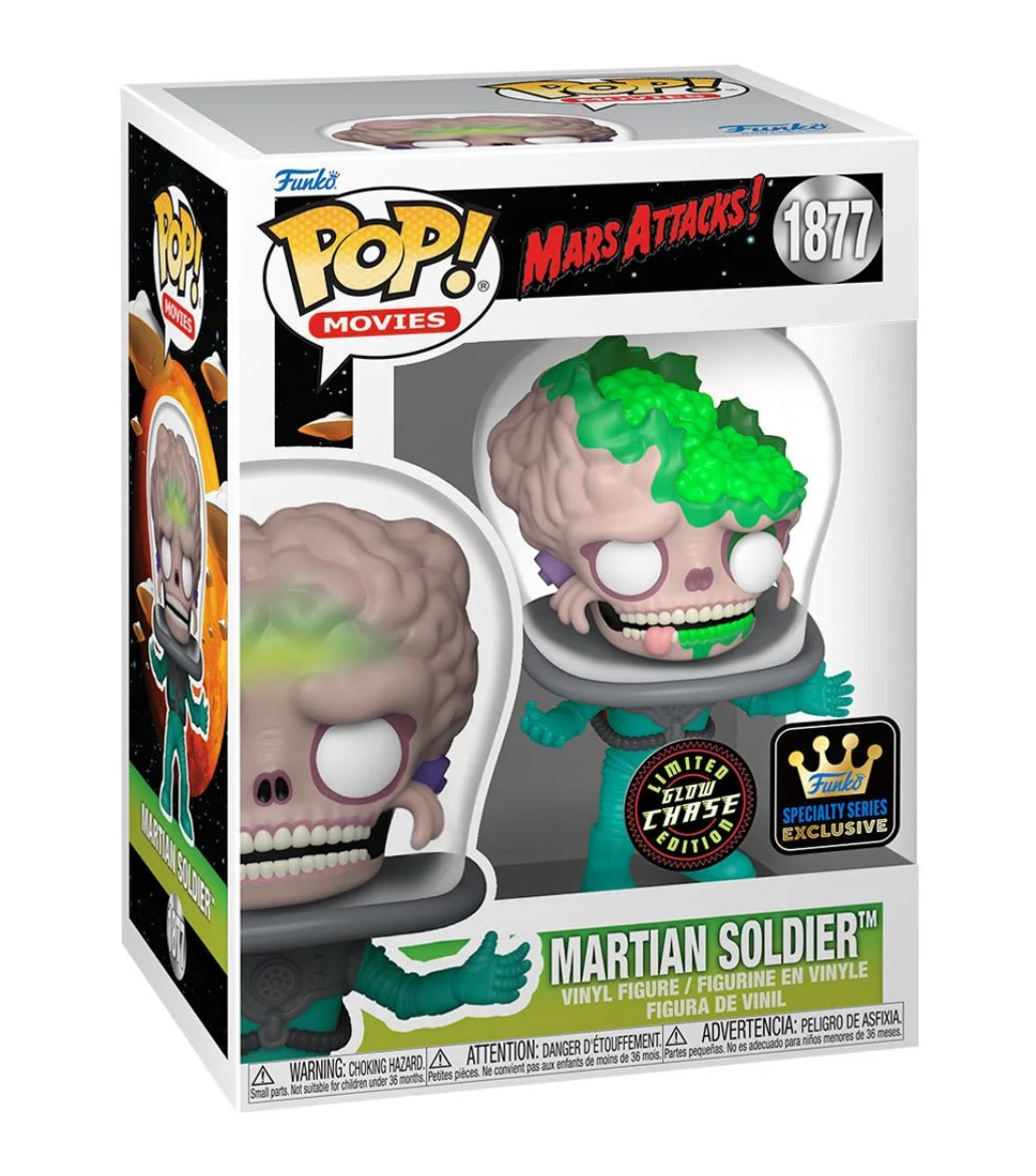 Mars Attacks! Martian Soldier Funko Pop #1877 Specialty Series Glow CHASE LMT ED