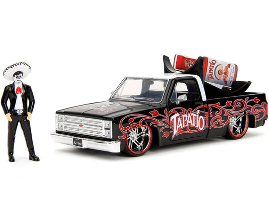 Jada Toys Tapatio Day of the Dead 1985 Chevy C10 1:24 Die-Cast Vehicle with Charro Man Figure