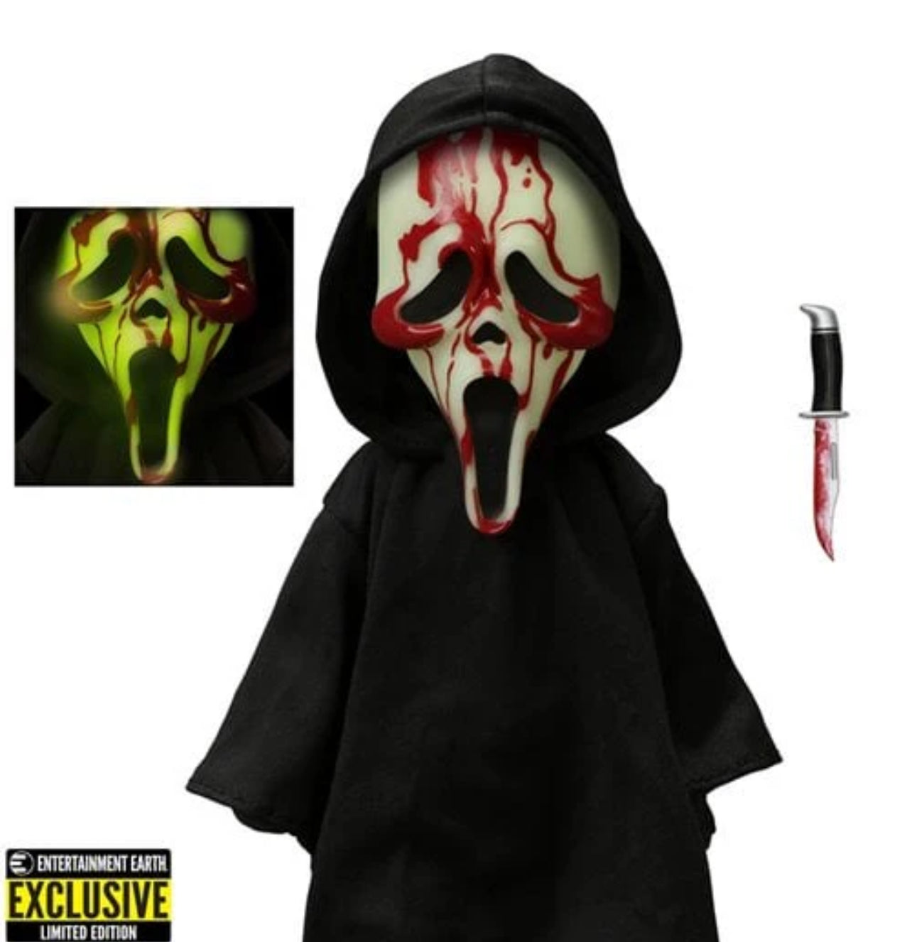 Living Dead Doll Ghost Face Lives EE Exclusive Glow in the Dark Blood Mezco Toyz
