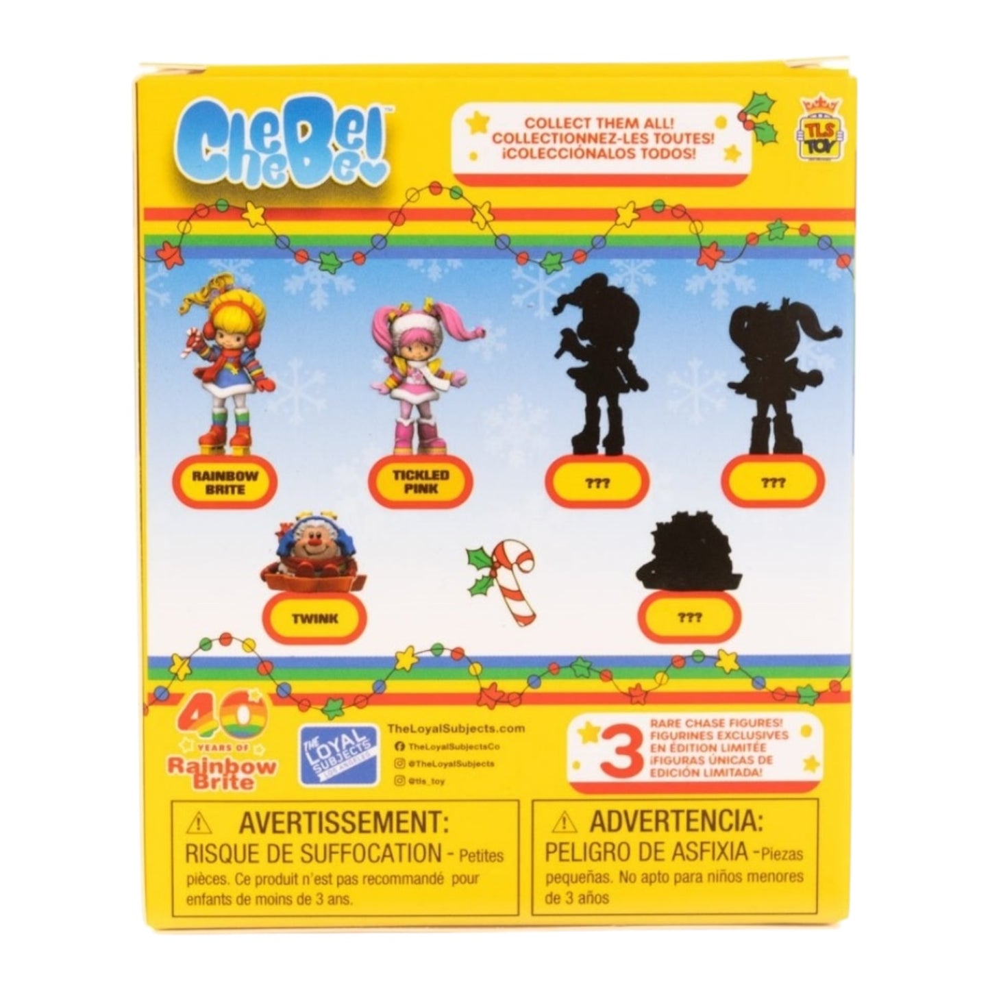 Rainbow Brite Holiday Twink Blue Glitter Figure Chase Cheebee TLS 40th