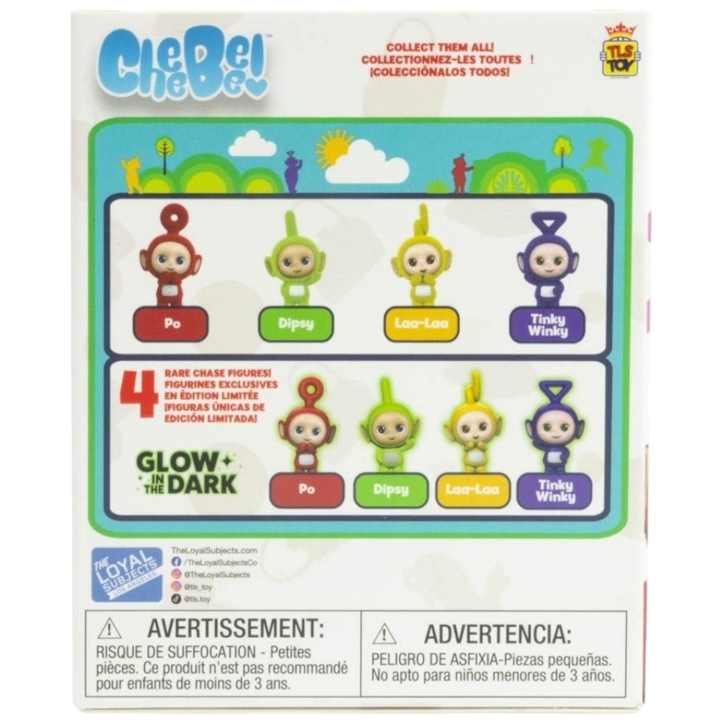 Teletubbies 2.5" Collectible Mini-Figures Rare Chase Set of 4 Glow in the Dark