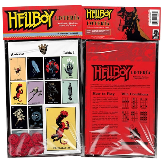 Hellboy Loteria Bingo Authentic Mexican Game of Chance 10 Cards 36 Images Tokens