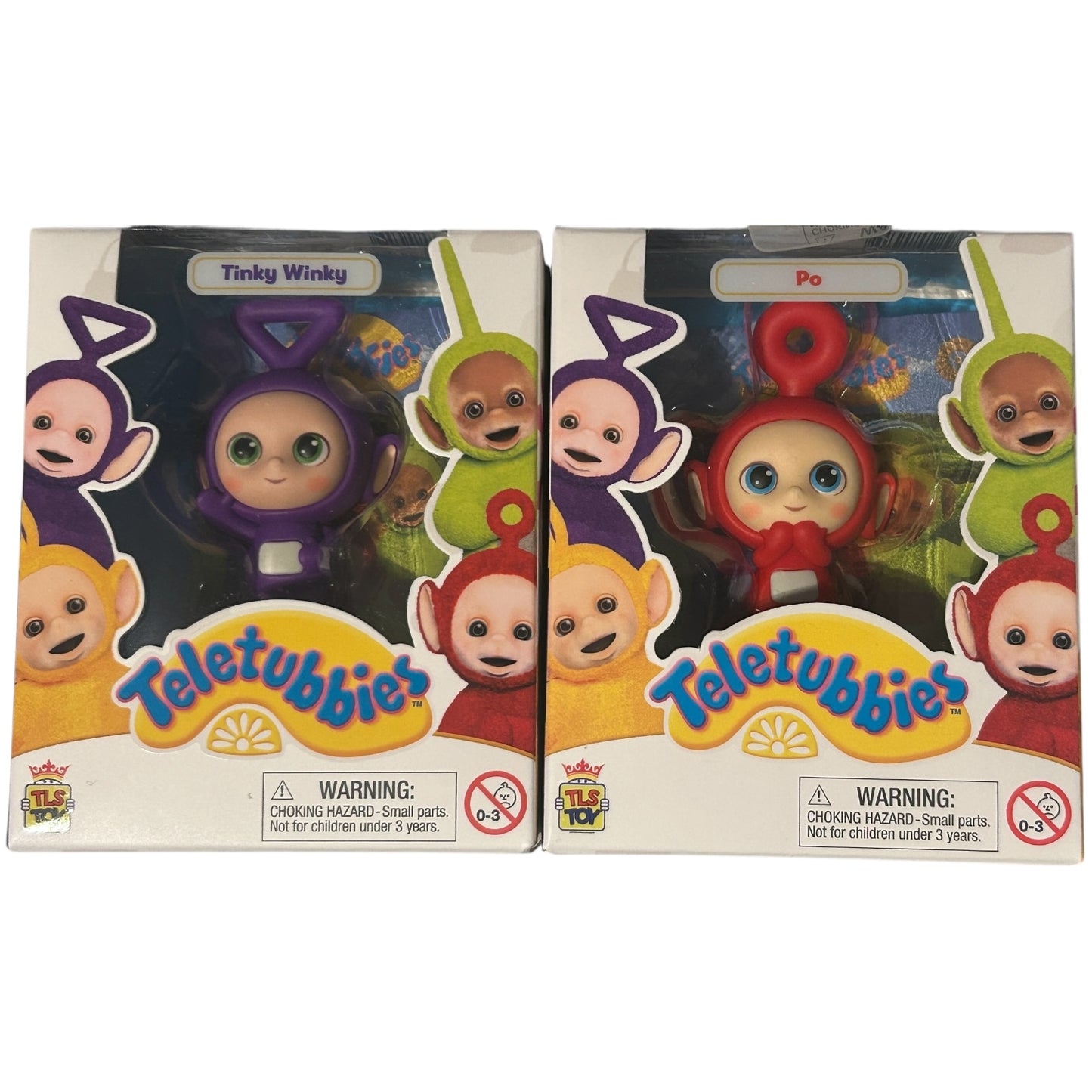 Teletubbies 2.5" Collectible Mini-Figures Rare Chase Set of 4 Glow in the Dark