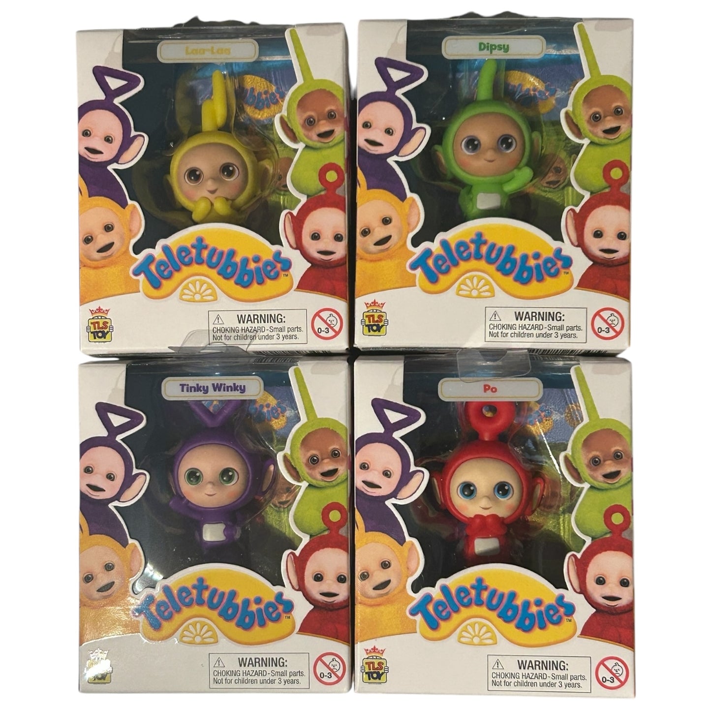 Teletubbies 2.5" Collectible Mini-Figures Rare Chase Set of 4 Glow in the Dark