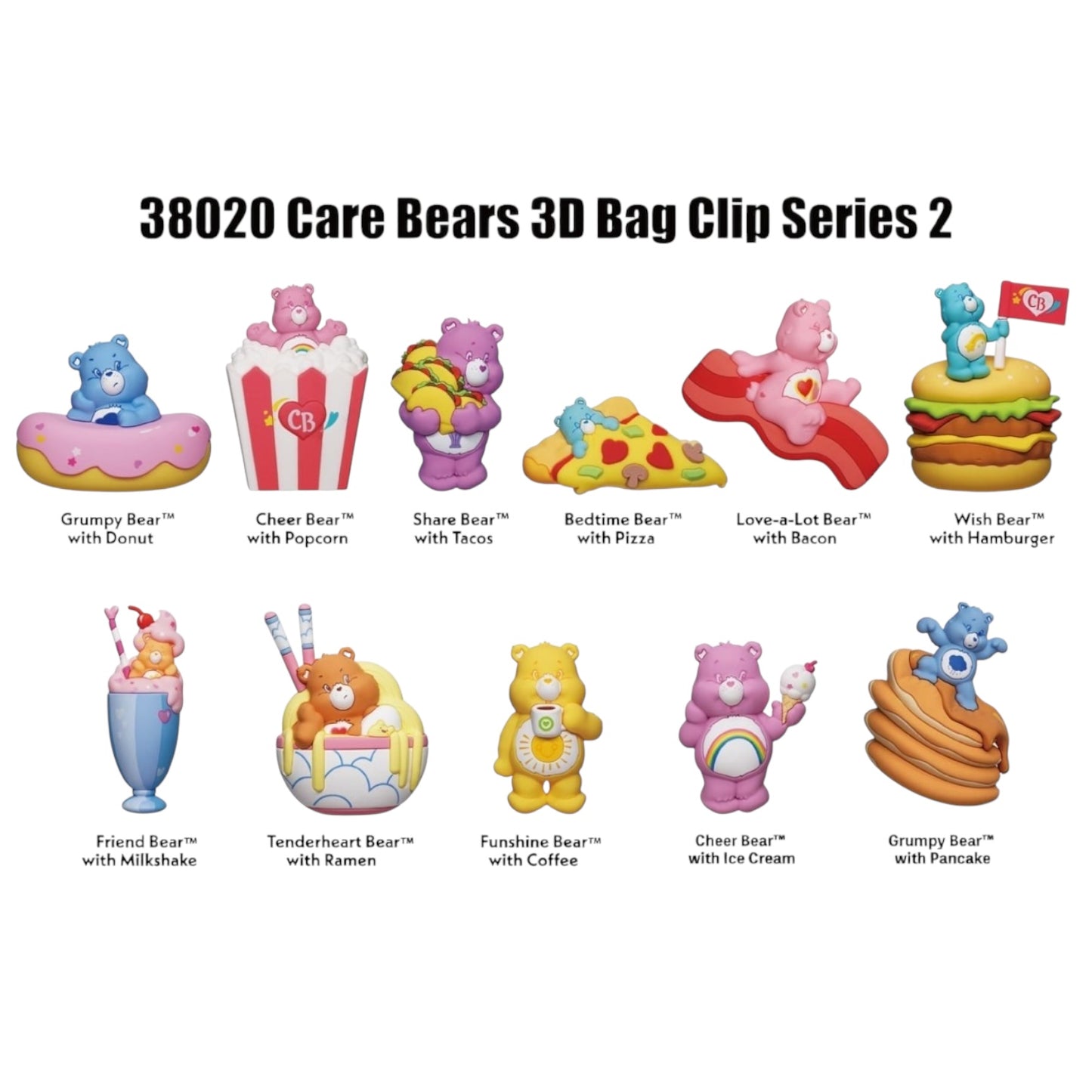 Care Bears X Food 3D Figural Bag Clip Series 2 Monogram 1 piece Random Blind Bag