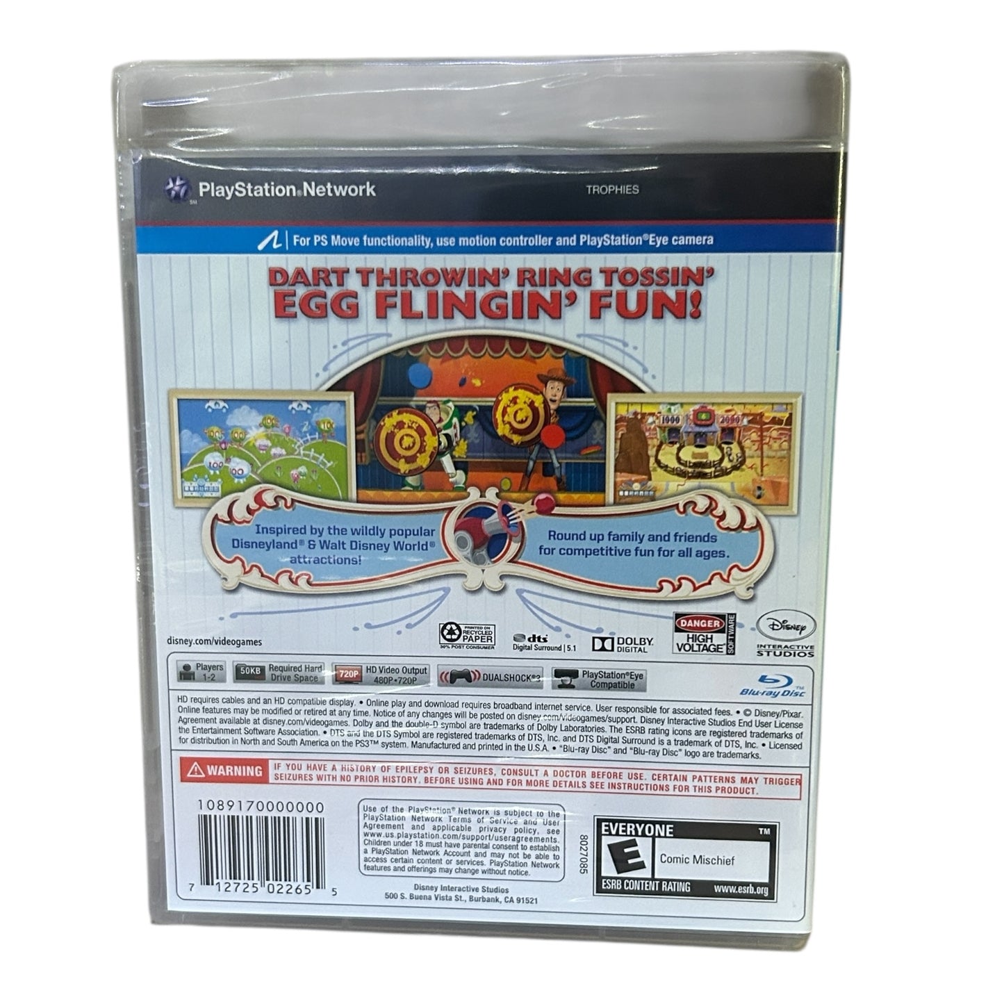 Toy Story Mania Playstation 3 PS3 Move New Disney Pixar