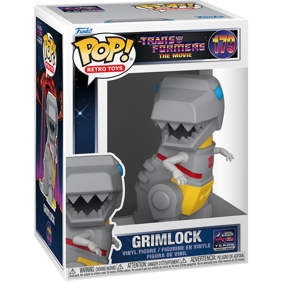The Transformers: The Movie Grimlock Funko Pop! Vinyl Figure #179 — window-box packaging view