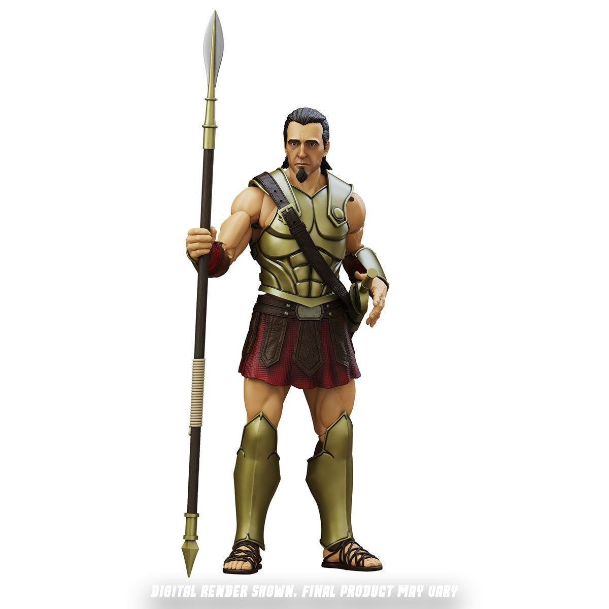 Epic H.A.C.K.S. Spartan Warrior: Pride of Sparta 6-Inch Action Figure — Spartan Warrior with alternate unhelmeted head holding the spear