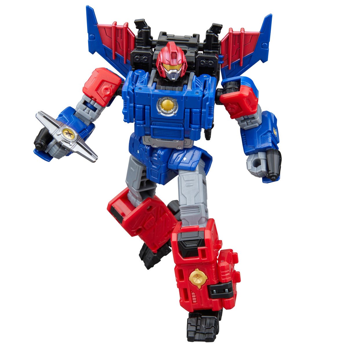 Transformers Generations Age of the Primes Voyager Nexus Prime — Robot mode in a running pose holding the Enigma of Combination artifact