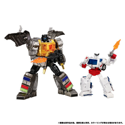 Transformers Dramatic Capture Series Dinobot Island Part 1 Ratchet and Grimlock Set — Grimlock and Ratchet robot-mode display with included effects