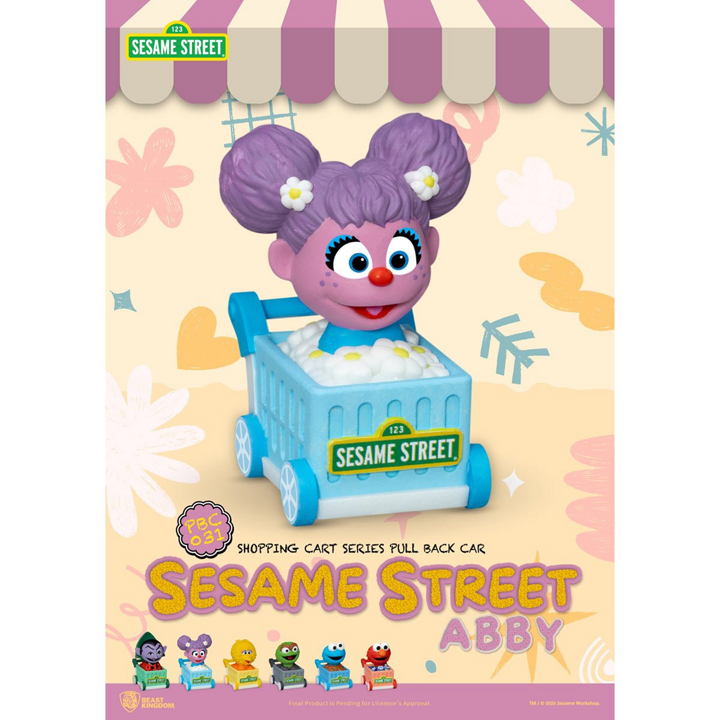 Sesame Street Shopping Cart Pull Back Car Series PBC-031 Blind Box Vehicles