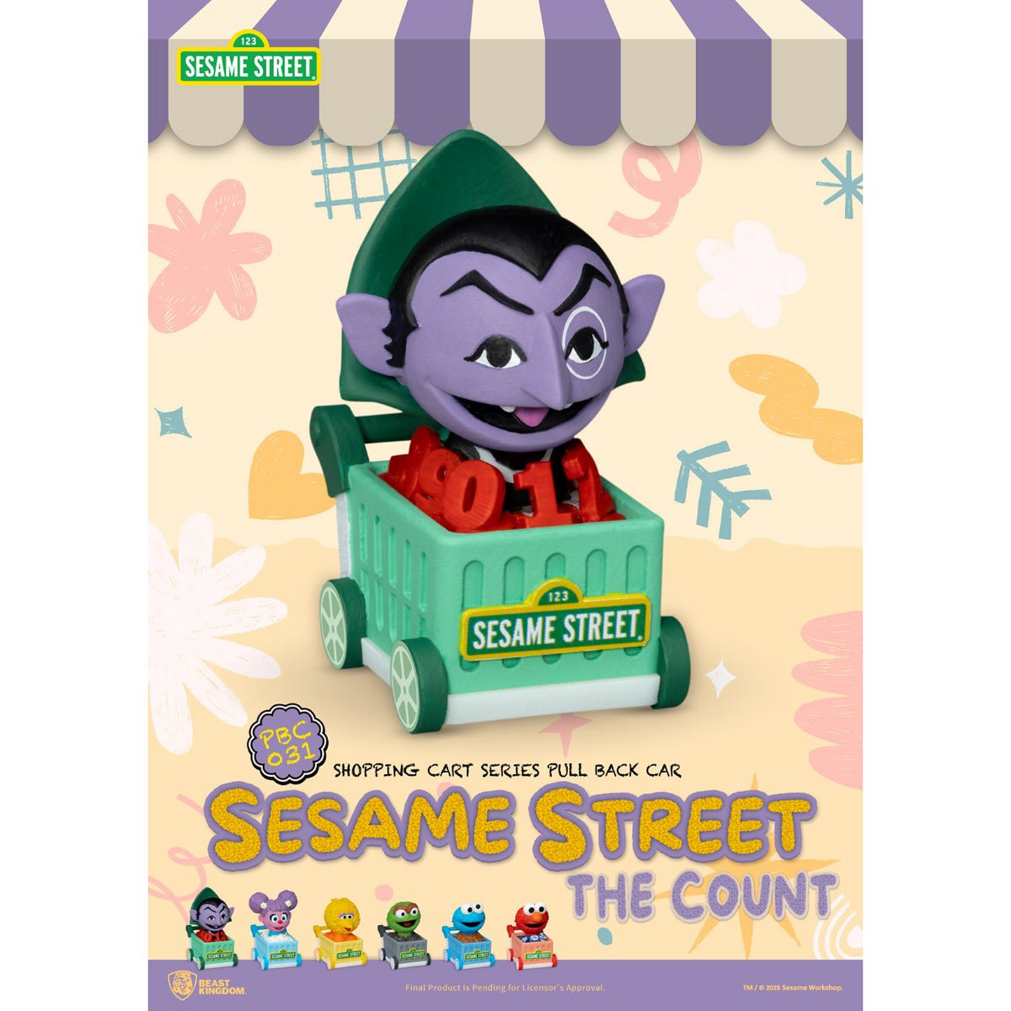 Sesame Street Shopping Cart Pull Back Car Series PBC-031 Blind Box Vehicles