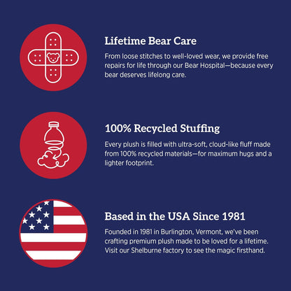 13 Inch Brown Bear | Soft Easter Teddy Bear Stuffed Animal | Cozy Plush for Sleeping | Romantic Gift Teddy Bear for Girlfriend | Stuffed in USA with Recycled Filling