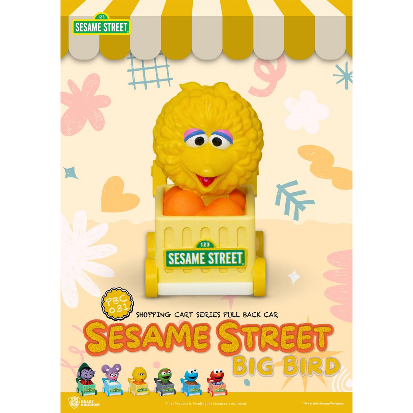 Sesame Street Shopping Cart Pull Back Car Series PBC-031 Blind Box Vehicles