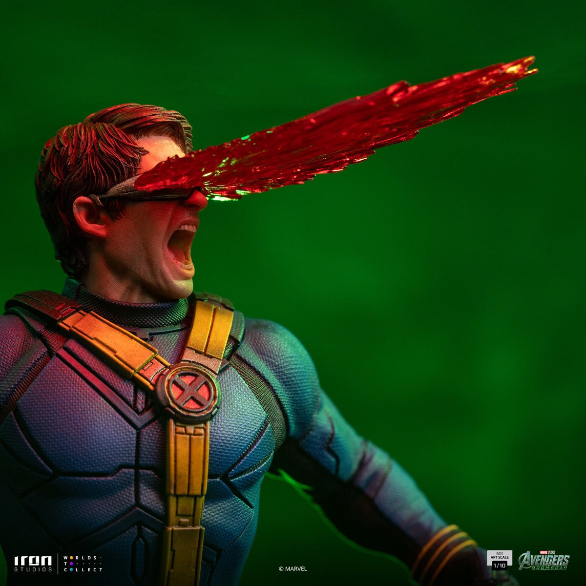 Avengers: Doomsday Cyclops Battle Diorama Series Art Scale 1:10 Limited Edition Statues — optic-blast head close-up