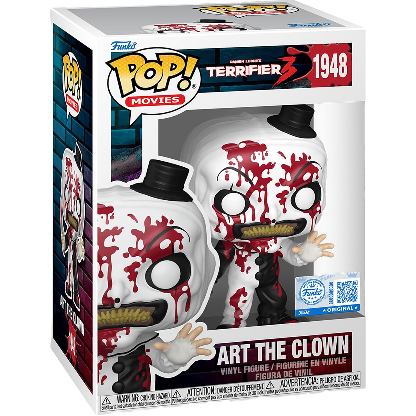 Terrifier 3 Art the Clown Bloody Funko Pop! Vinyl Figure #1948 – Entertainment Earth Exclusive