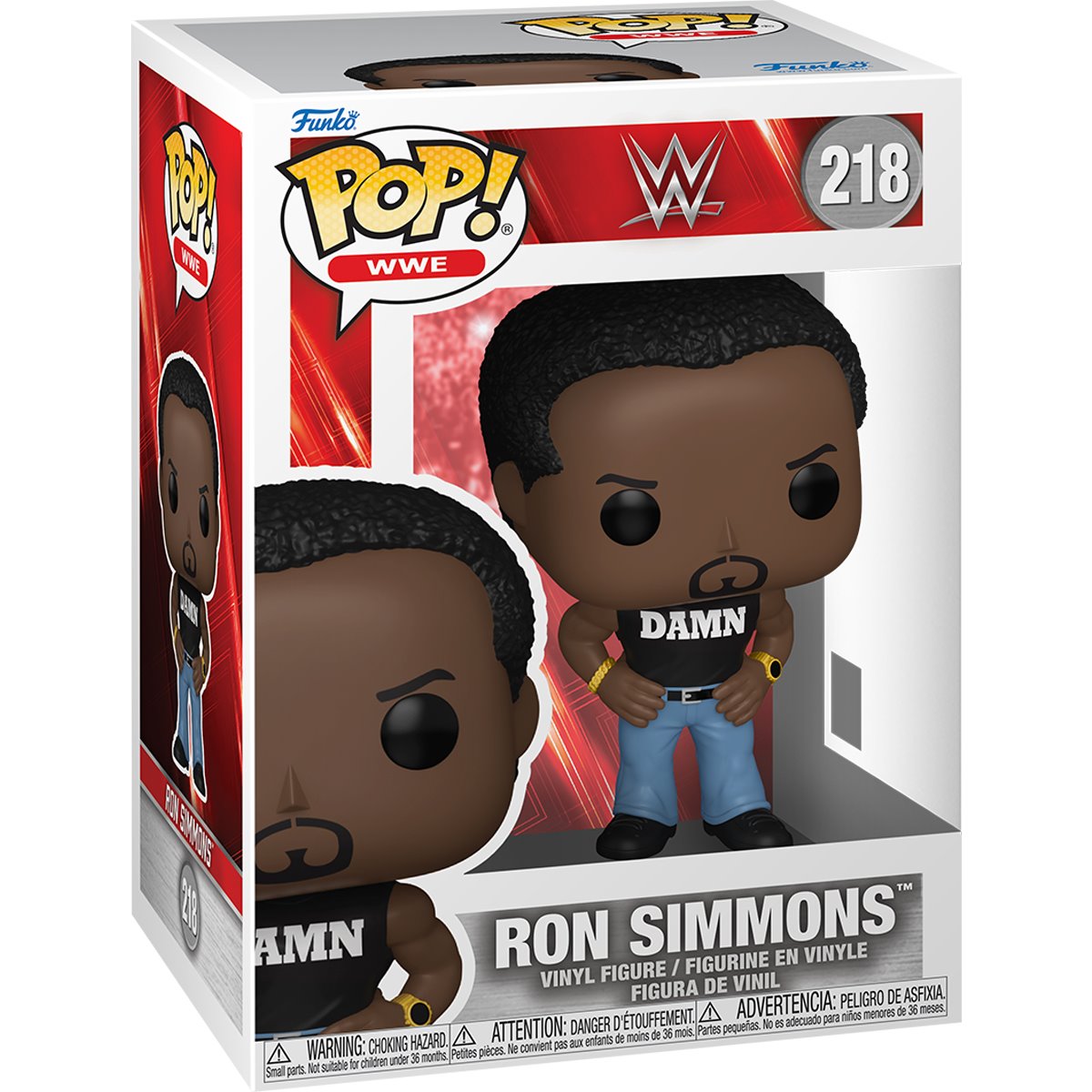 WWE Ron Simmons Funko Pop! Vinyl Figure #218 — window-box packaging view