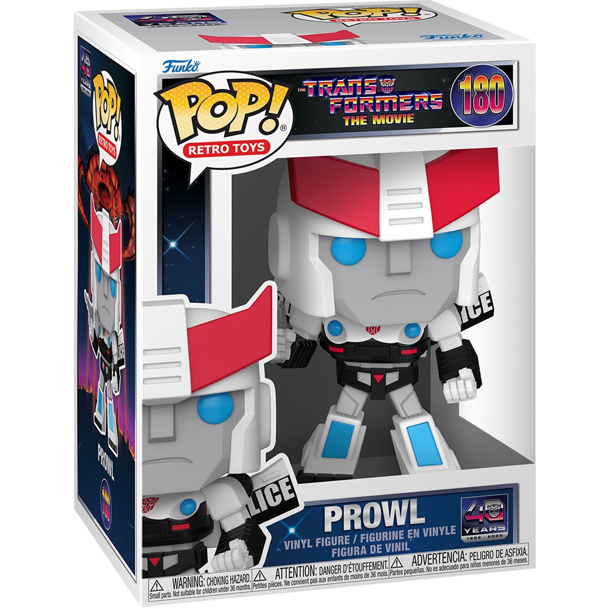 The Transformers: The Movie Prowl Funko Pop! Vinyl Figure #180 — window-box packaging view