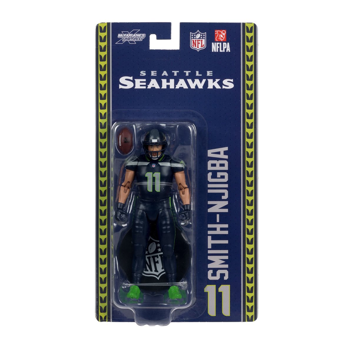 NFL McFarlane's SportsPicks Wave 2 Seattle Seahawks Jaxon Smith-Njigba 6-Inch Action Figure — Jaxon Smith-Njigba Seahawks SportsPicks Wave 2 figure, front packaging