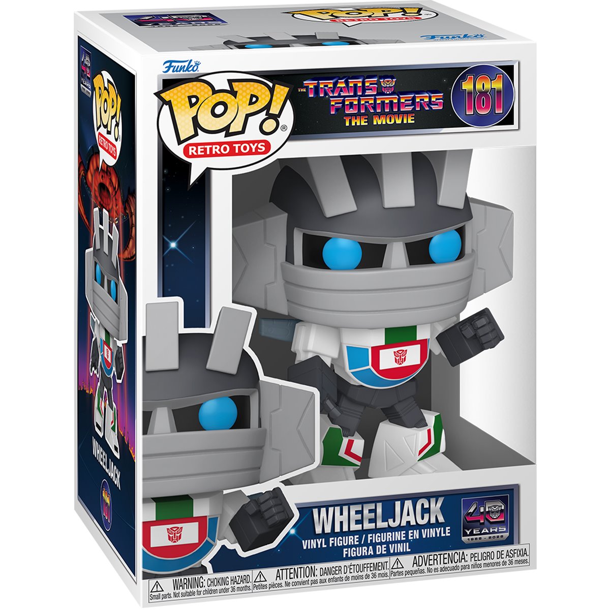 The Transformers: The Movie Wheeljack Funko Pop! Vinyl Figure #181 — window-box packaging view