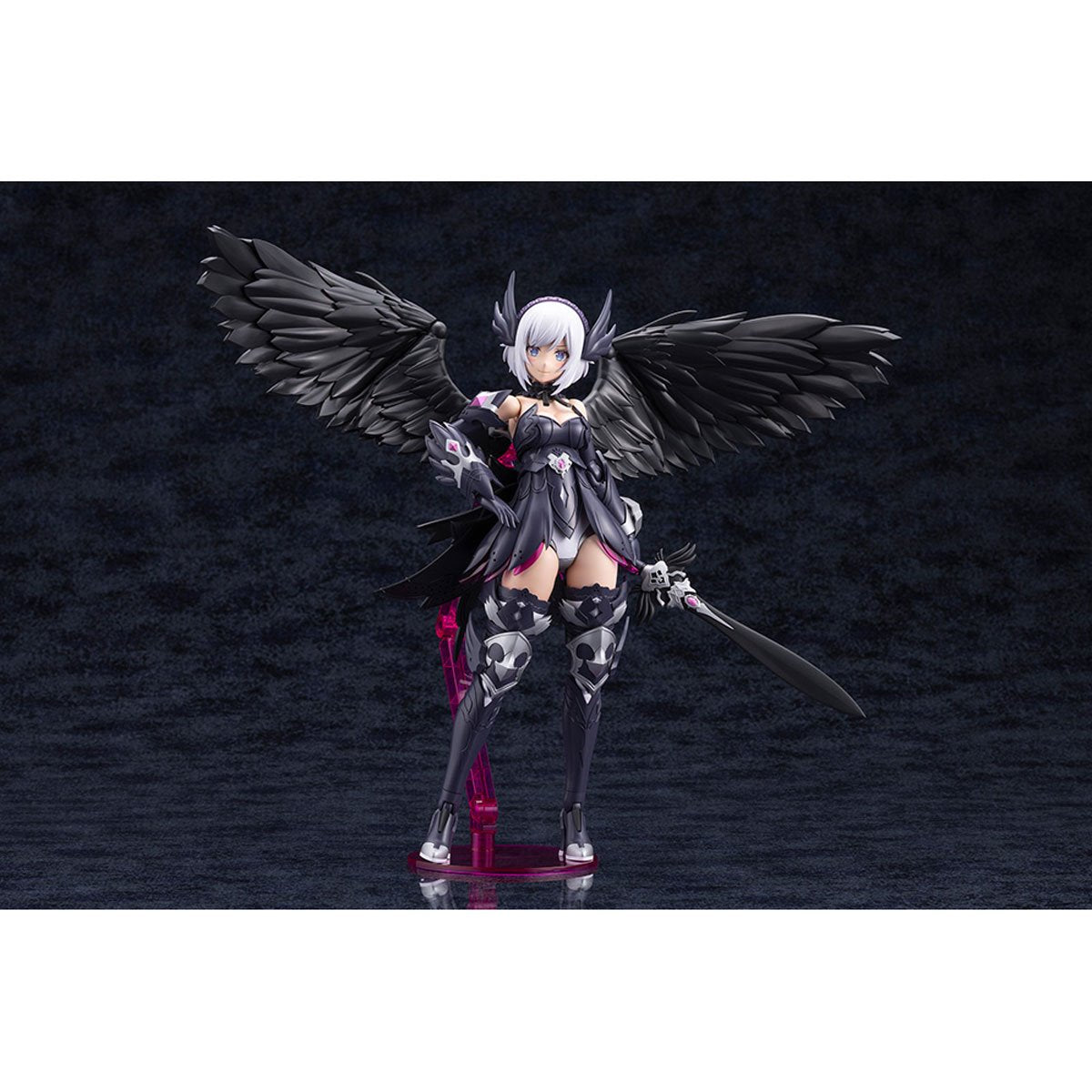 Arcanadea Lumitea ReACT-A Grande Scale Model Kit — front standing winged display with sword and included stand