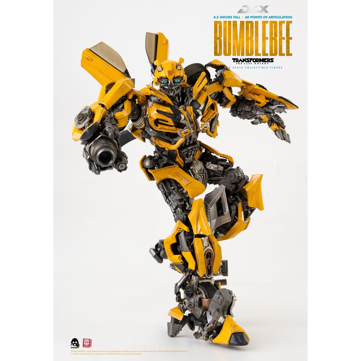 Transformers: The Last Knight Bumblebee DLX Action Figure — arm-cannon action pose