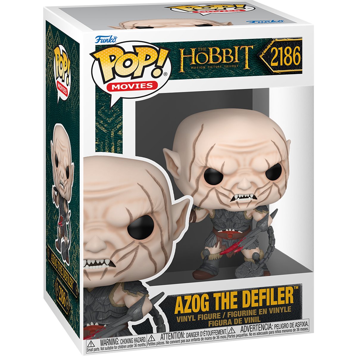 The Hobbit Azog the Defiler Funko Pop! Vinyl Figure #2186 — window-box packaging view