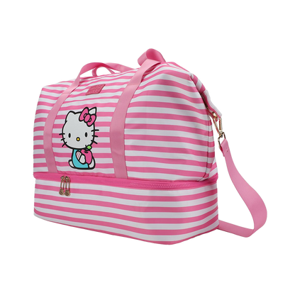 Hello Kitty Striped Duffle Travel Bag