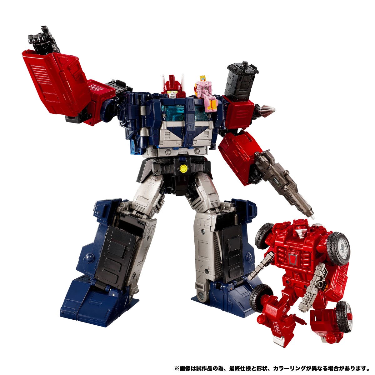 Transformers NL-08 Delta Magnus Primal Vanguard Set — Delta Magnus and included companions in robot-mode action display