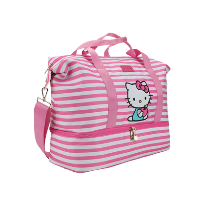 Hello Kitty Striped Duffle Travel Bag