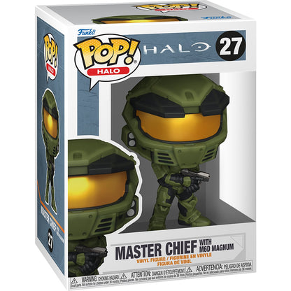 Halo 25th Anniversary Master Chief with M6D Magnum Funko Pop! Vinyl Figure #27 — window-box packaging view