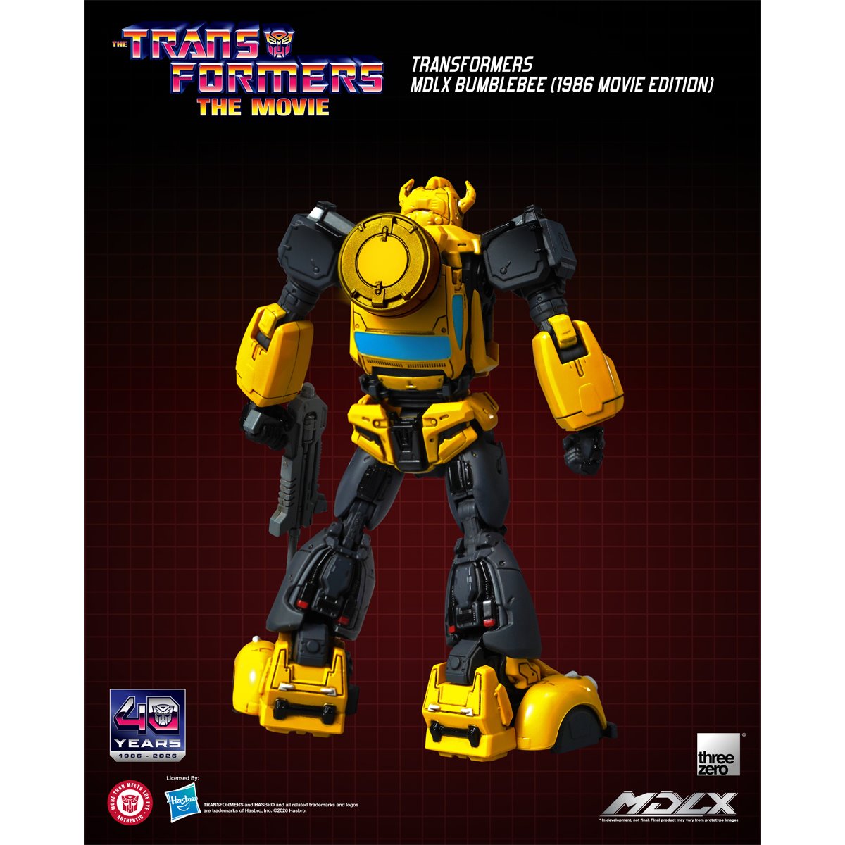 Transformers Bumblebee 1986 Movie Edition MDLX Action Figure — Rear view showing yellow rear tire