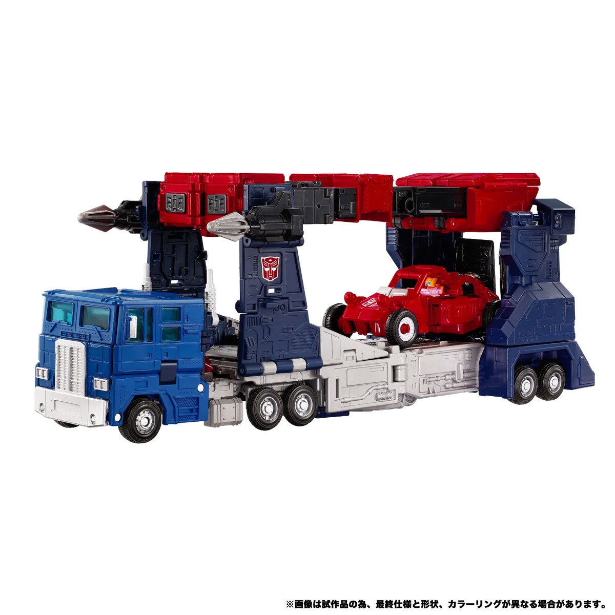 Transformers NL-08 Delta Magnus Primal Vanguard Set — carrier trailer with included Powerdrive buggy stored inside
