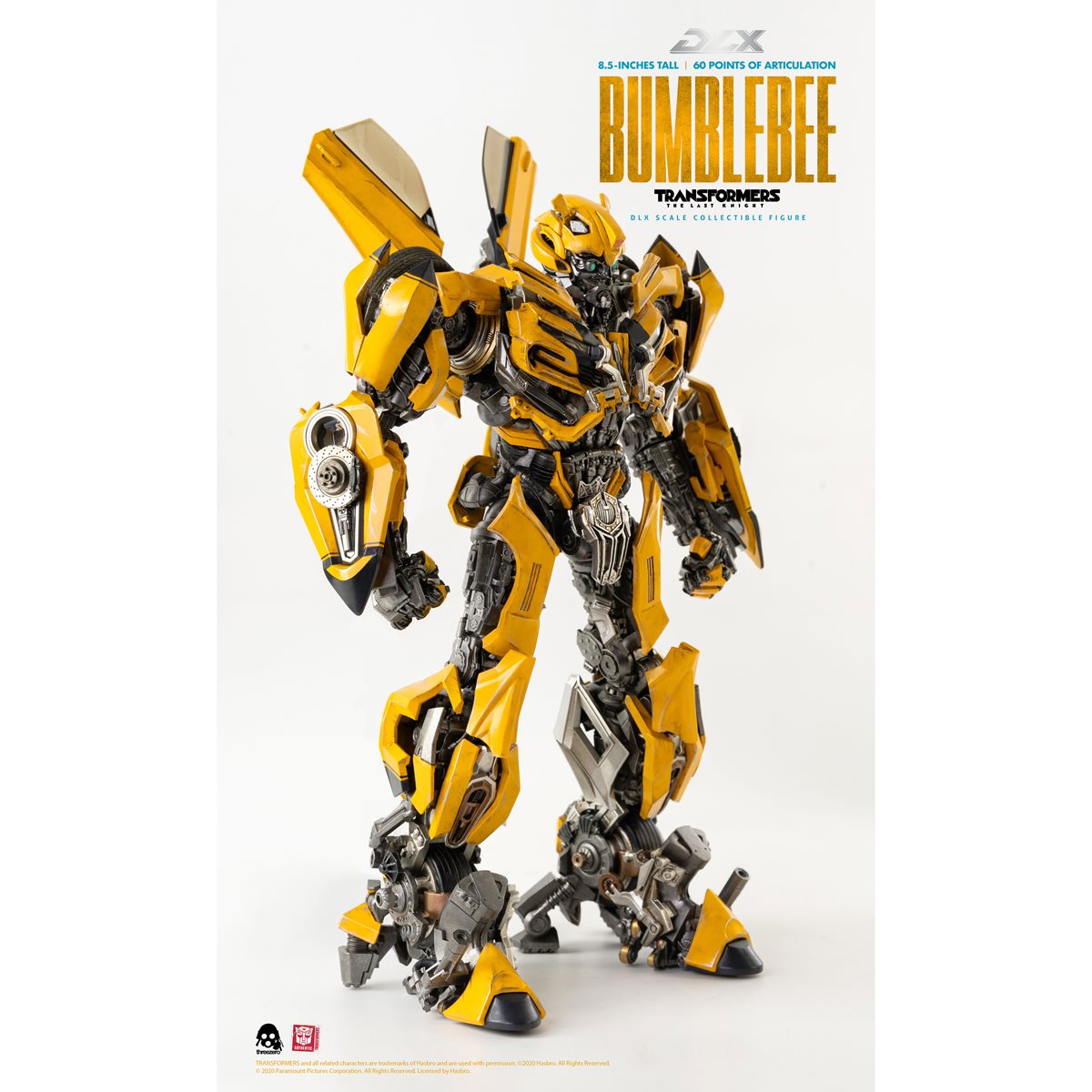 Transformers: The Last Knight Bumblebee DLX Action Figure — three-quarter side standing view