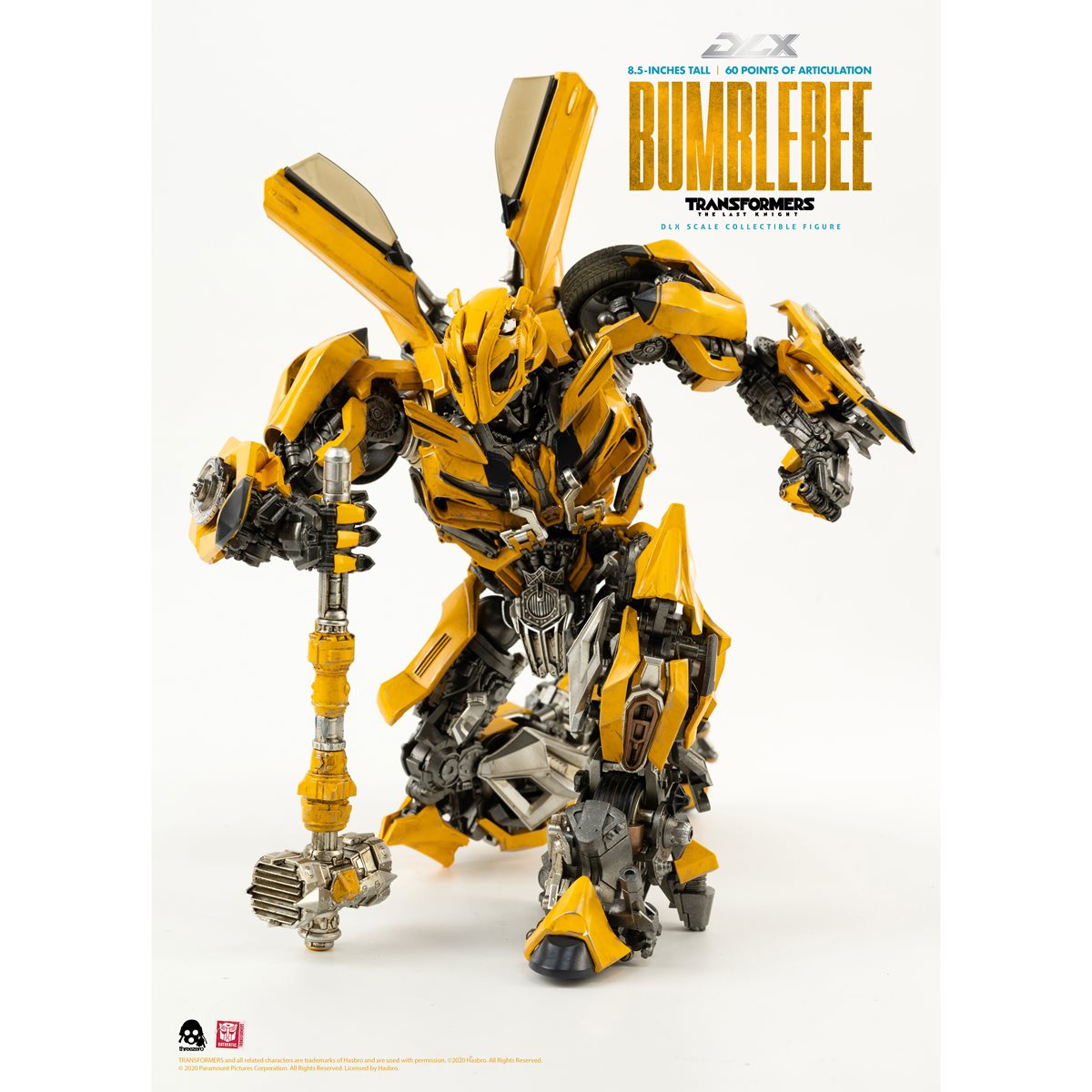 Transformers: The Last Knight Bumblebee DLX Action Figure — kneeling pose with hammer