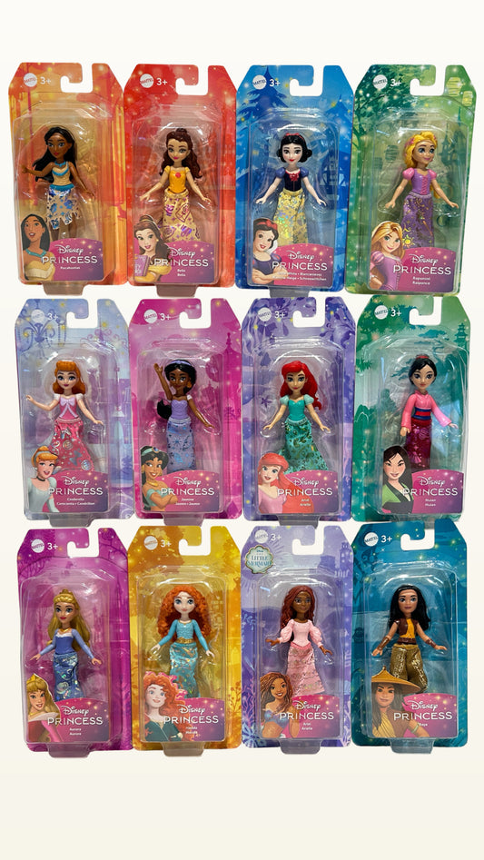 Disney Princess Small Doll 3.5" Mini 12pcs Mattel HPL55 Belle Snow Ariel Cinderella