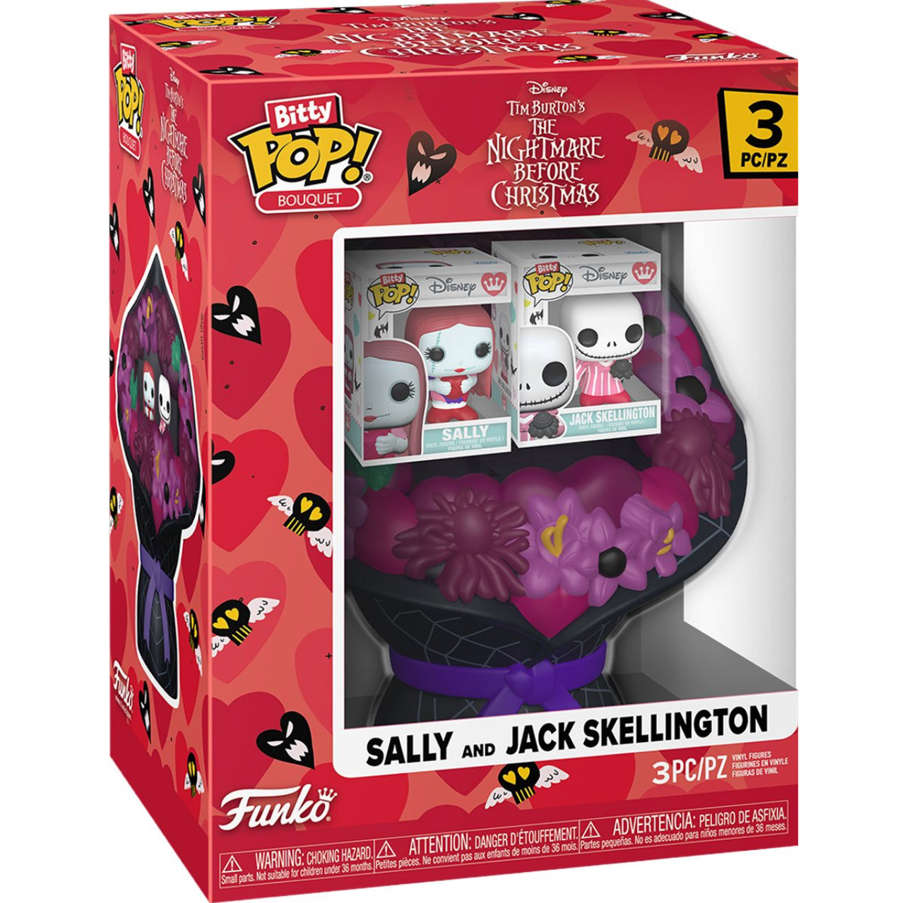 Funko Bitty Pop Bouquet Nightmare Before Christmas Jack Sally 3pc set Valentine