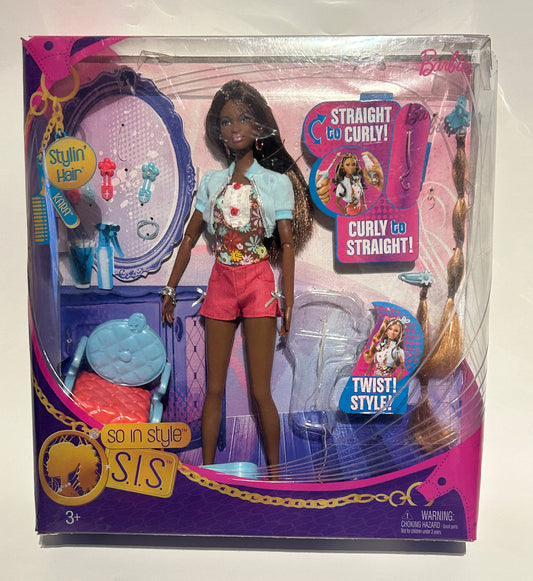 Barbie Stylin' Hair Kara So In Style Doll 2009 Mattel P8328 DMG African American