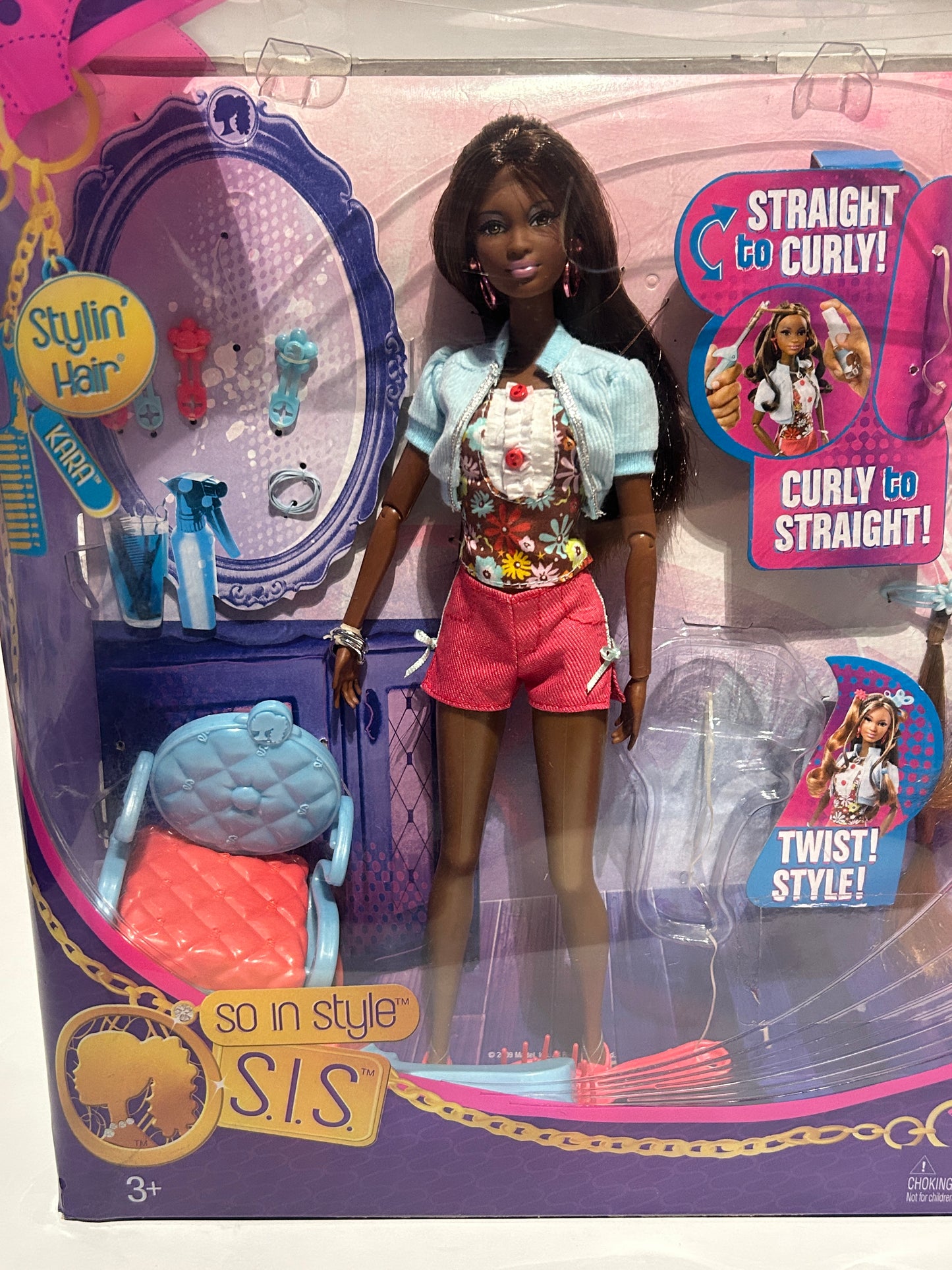 Barbie Stylin' Hair Kara So In Style Doll 2009 Mattel P8328 DMG African American