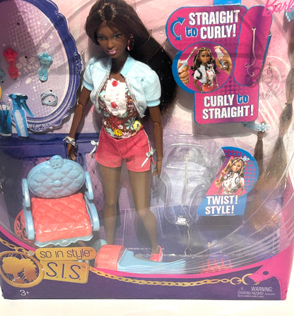 Barbie Stylin' Hair Kara So In Style Doll 2009 Mattel P8328 DMG African American