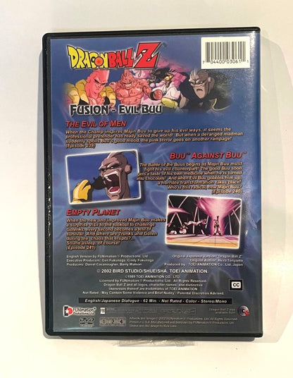 Dragon Ball Z - Fusion: Evil Buu (DVD, 2002, Uncut and Edited Versions) Anime