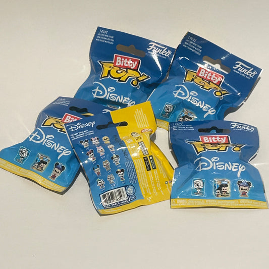 Funko Bitty Pop Disney Mystery Blind Bags X5 Pieces Mini Figures Random