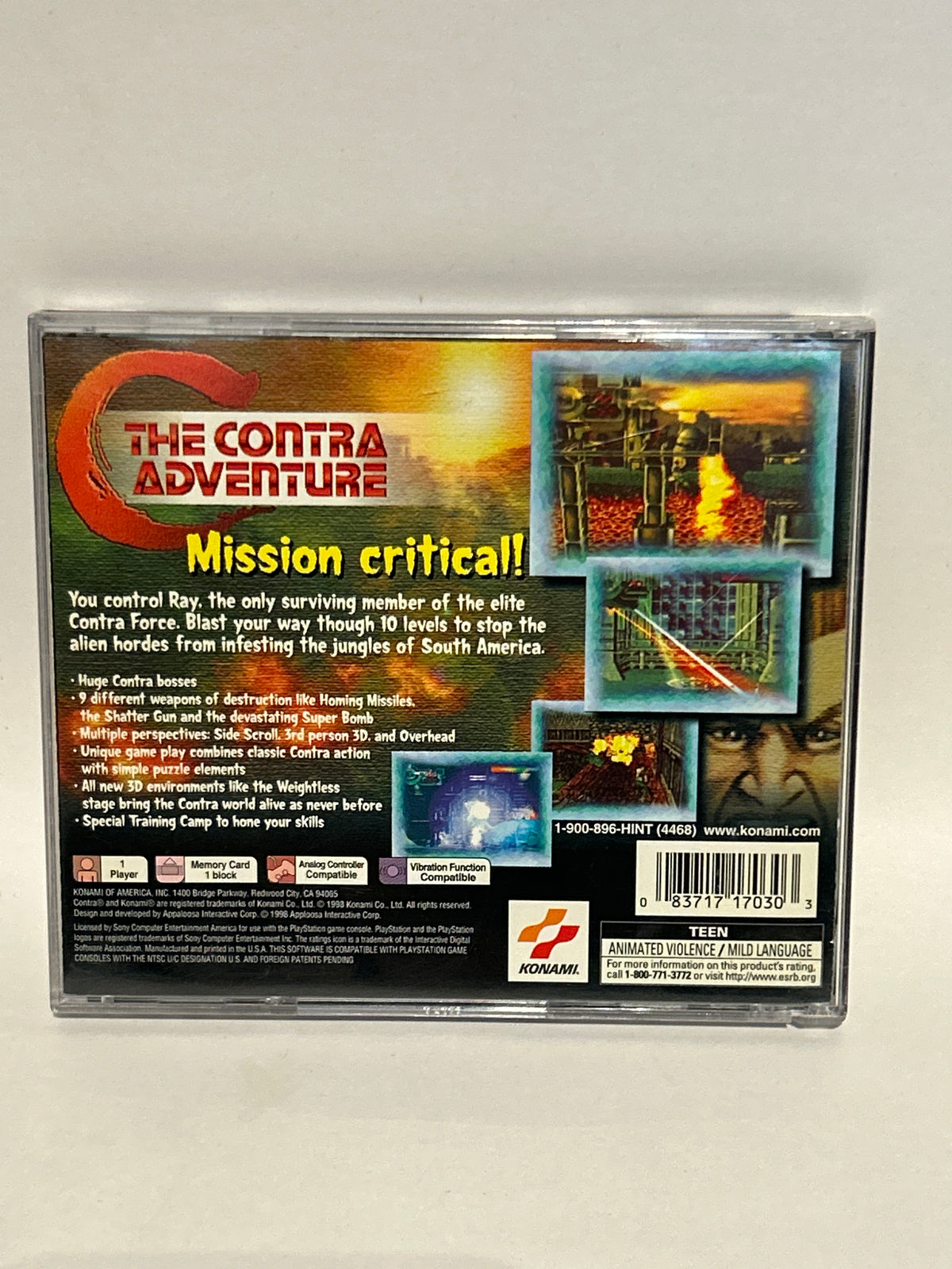 C: The Contra Adventure (Sony Playstation 1 ps1) Complete w/ Reg Konami Shooter