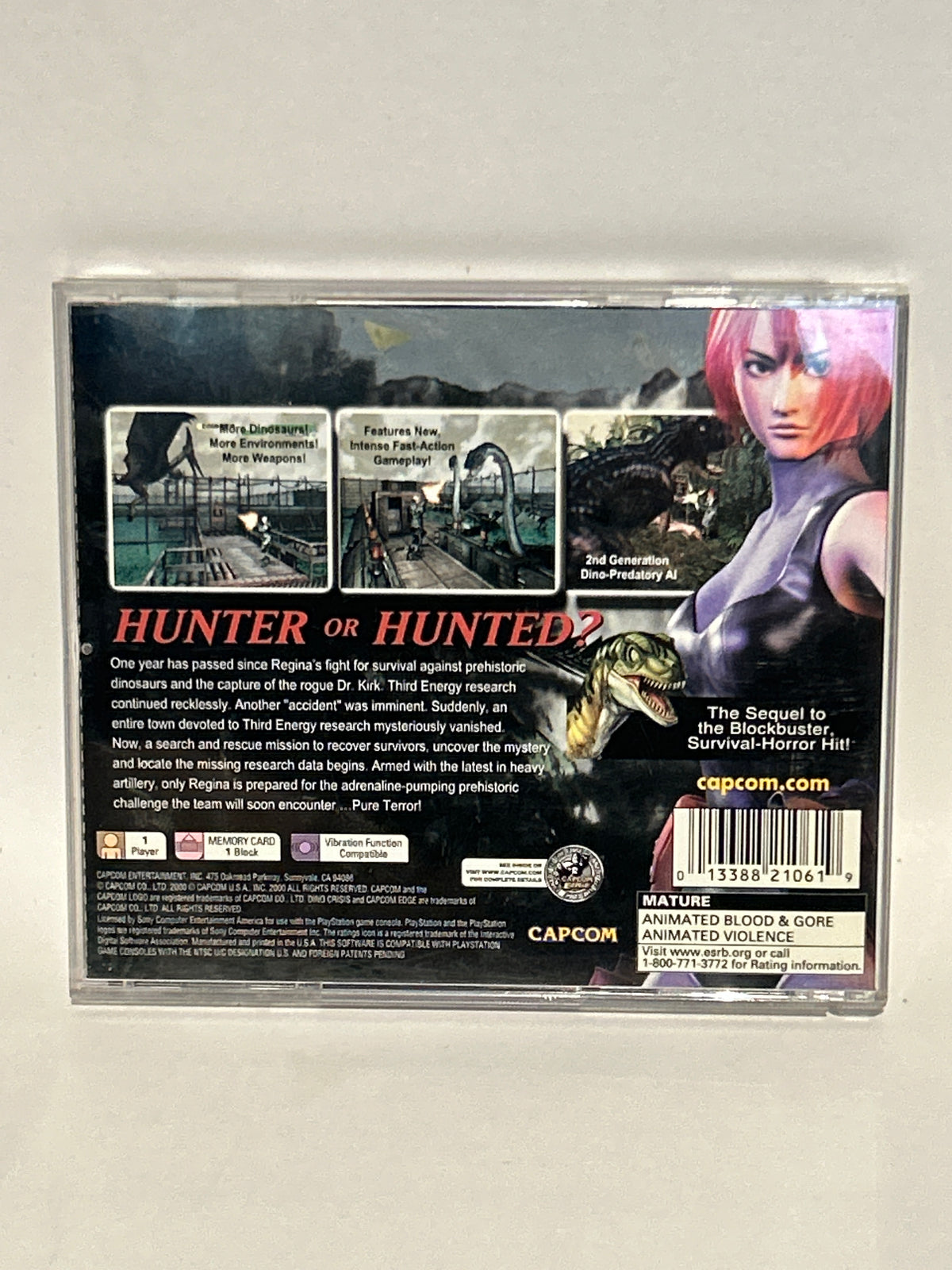 Dino Crisis 2 Capcom Playstation 1 PS1 CIB with Reg Card Black Label Survival