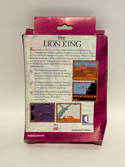 The Lion King (Sega Game Gear, 1994) Disney Handheld CIB Complete