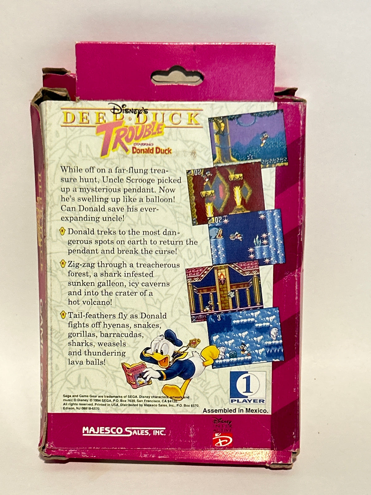 Deep Duck Trouble Starring Donald Duck Sega Game Gear CIB Complete Disney